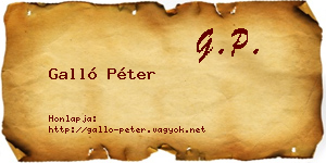 Galló Péter névjegykártya